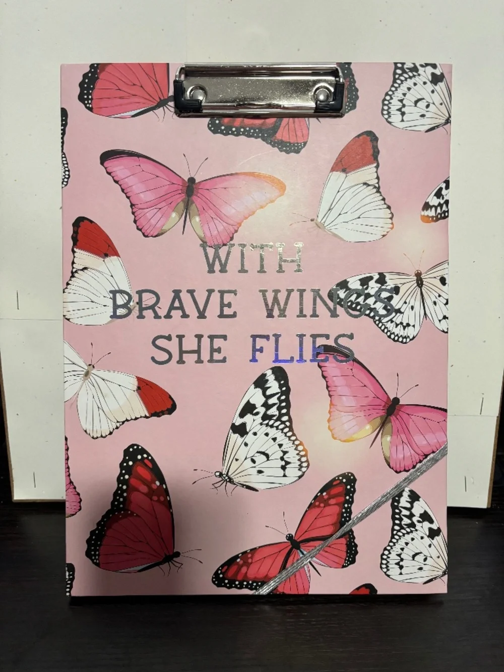 With Brave Wings she flies, Butterfly Clipboard/ notepad